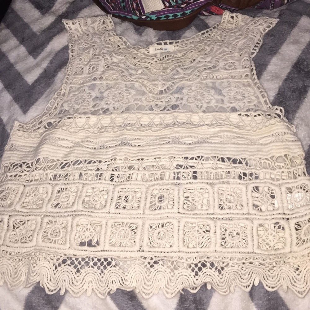 Cream Colored Lace Looking Shirt